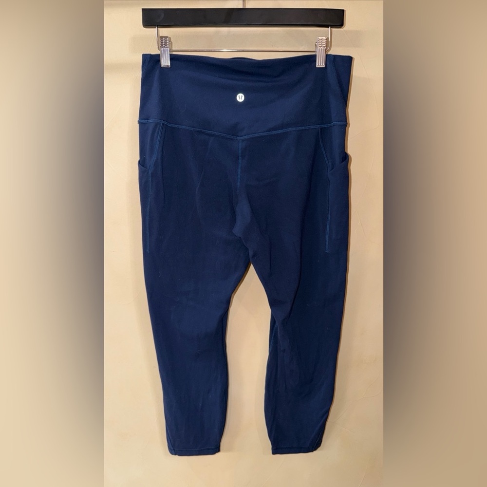 Lululemon Align Crop Leggings Womens Navy Blue Size 12 High-Rise Activewear